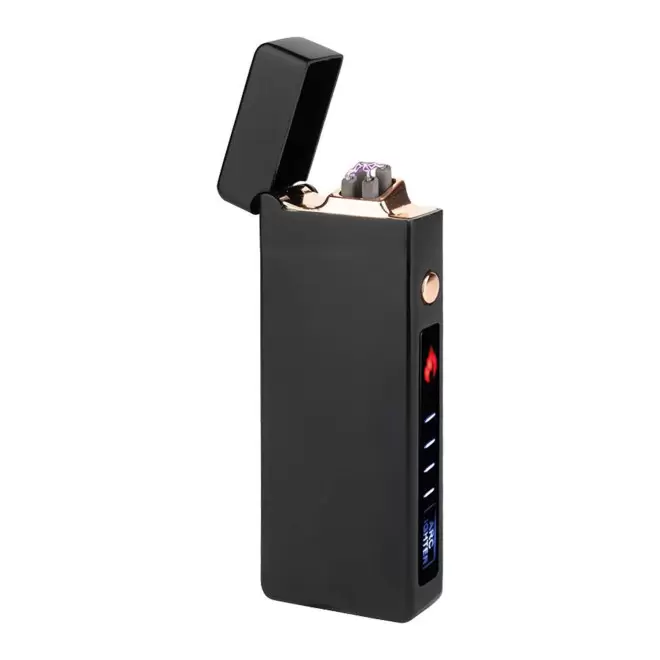 BRIQUET RECHARGEABLE PERSONNALISE DOUBLE ARC 'PIKLA' - noir mat