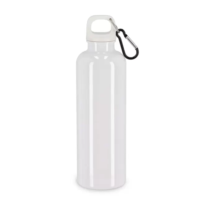 GOURDE RPET AVEC MOUSQUETON 750ML PERSONNALISABLE 'MANCYO' - blanc