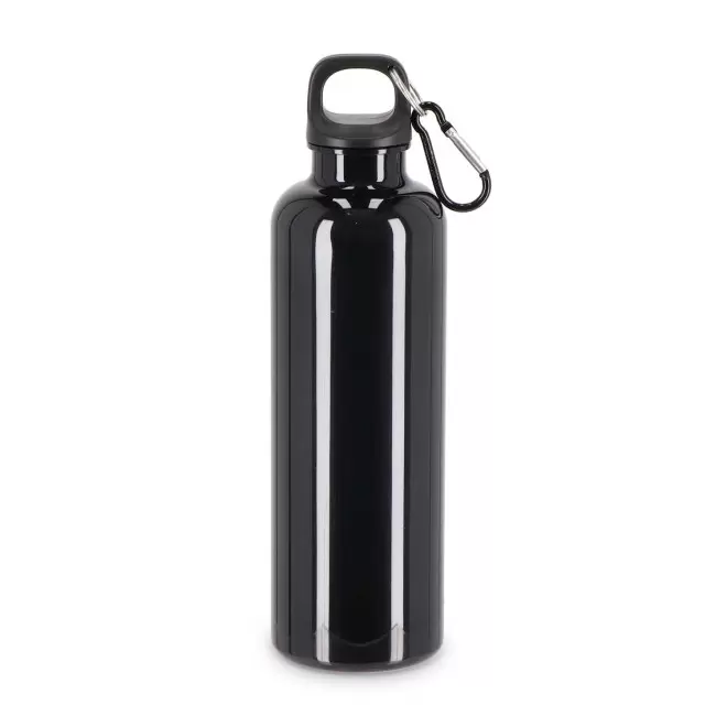 GOURDE RPET AVEC MOUSQUETON 750ML PERSONNALISABLE 'MANCYO' - noir