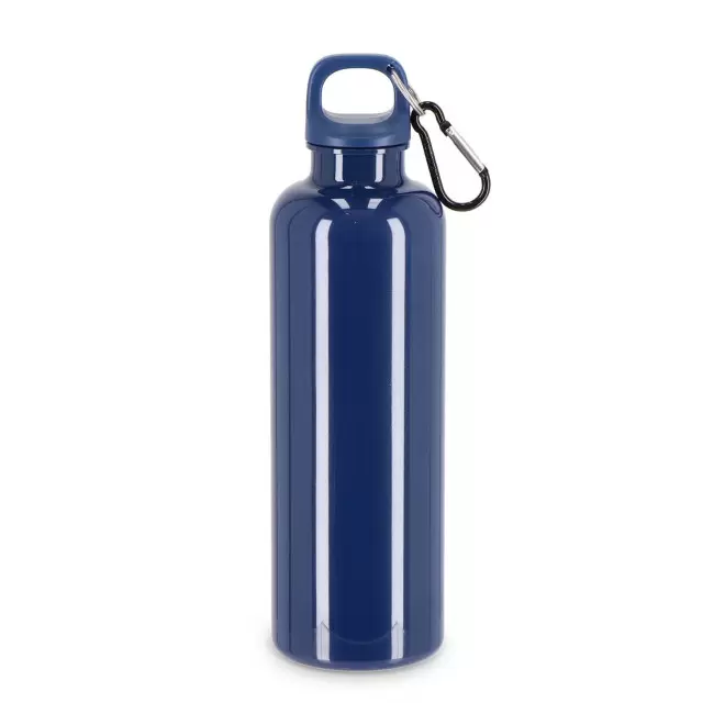 GOURDE RPET AVEC MOUSQUETON 750ML PERSONNALISABLE 'MANCYO' - bleu fonce
