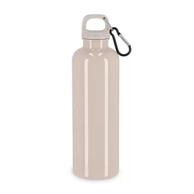 GOURDE RPET AVEC MOUSQUETON 750ML PERSONNALISABLE 'MANCYO' - taupe