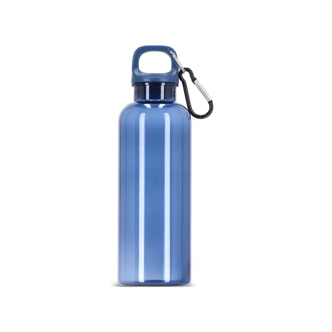GOURDE RPET AVEC MOUSQUETON 500ML PERSONNALISABLE 'MANCYO' - bleu transparent