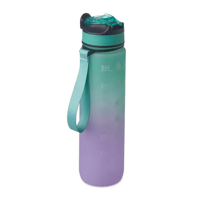 GOURDE RPET AVEC PAILLE PERSONNALISEE 1L 'DAYLY REINBOW' - turquoise