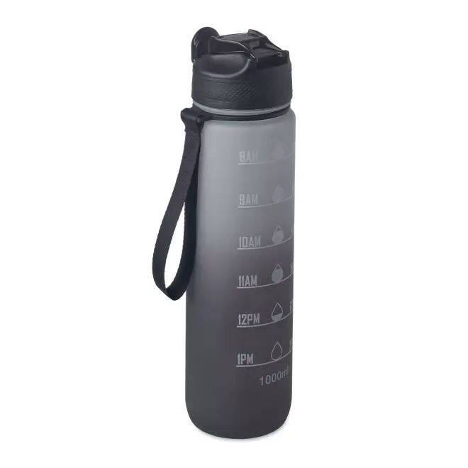 GOURDE RPET AVEC PAILLE PERSONNALISEE 1L 'DAYLY REINBOW' - noir