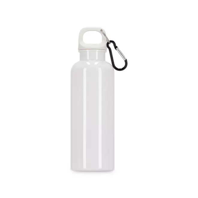 GOURDE RPET AVEC MOUSQUETON 500ML PERSONNALISABLE 'MANCYO' - blanc