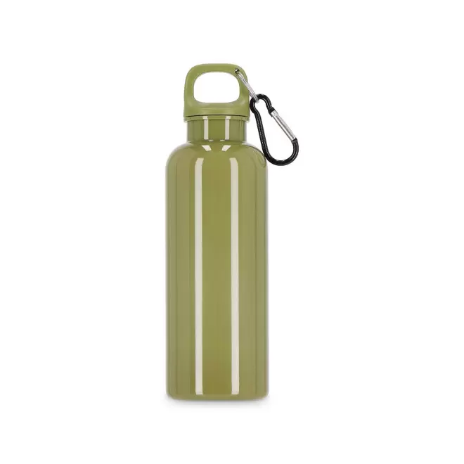 GOURDE RPET AVEC MOUSQUETON 500ML PERSONNALISABLE 'MANCYO' - vert olive