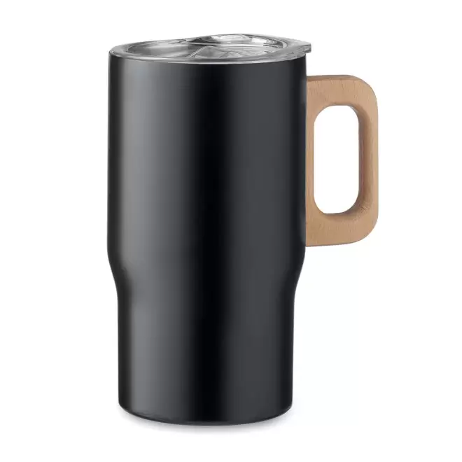 MUG ISOTHERME PERSONNALISABLE INOX RECYCLE 350ML 'JORNA MAX' - noir