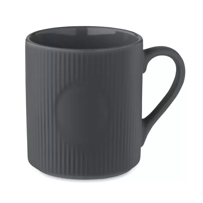 MUG CERAMIQUE PERSONNALISE NERVURE 340ML 'BRODO' - gris