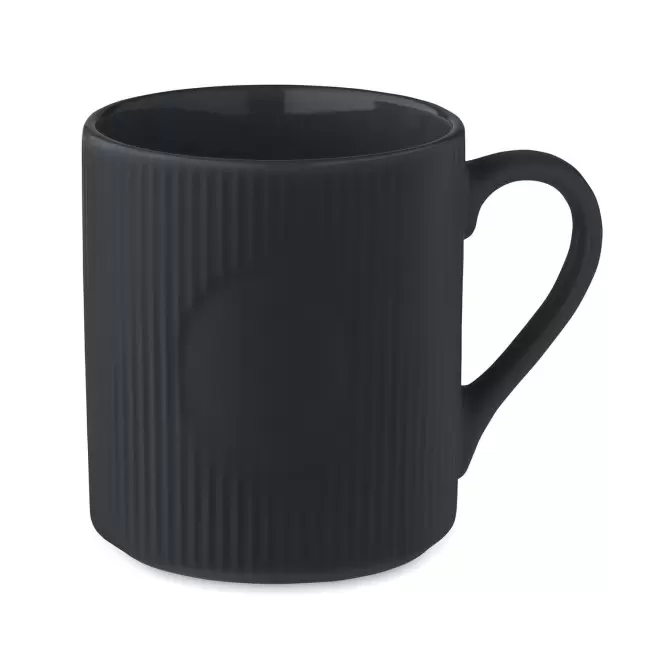 MUG CERAMIQUE PERSONNALISE NERVURE 340ML 'BRODO' - noir