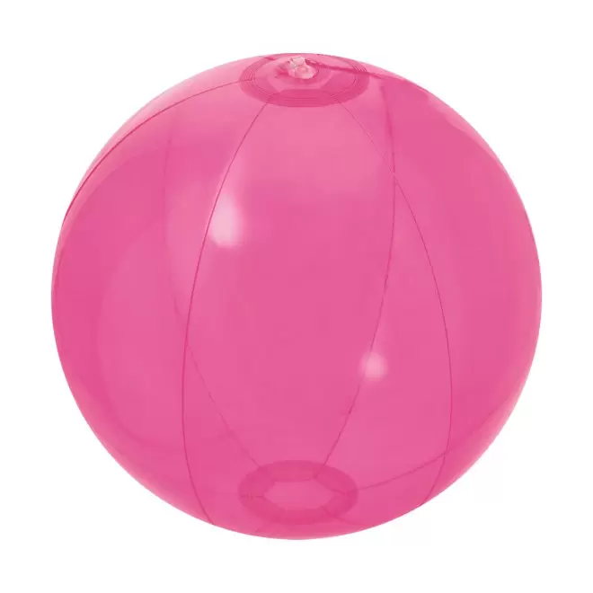 BALLON DE PLAGE PERSONNALISABLE 'PLAYA UNI TRANSPARENT' - fuchsia