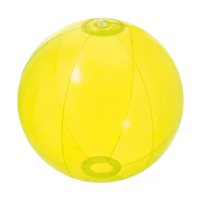BALLON DE PLAGE PERSONNALISABLE 'PLAYA UNI TRANSPARENT' - jaune