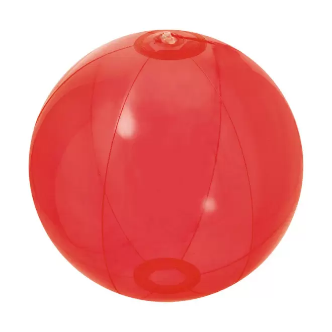 BALLON DE PLAGE PERSONNALISABLE 'PLAYA UNI TRANSPARENT' - rouge