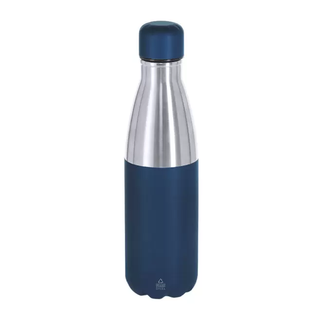 BOUTEILLE ISOTHERME RECYCLE 550ML PERSONNALISABLE 'ASTDUO' - bleu marine