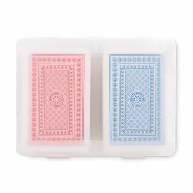 SET DE 2 JEUX DE CARTES PERSONNALISABLE 'FLUSH DUO' - transparent