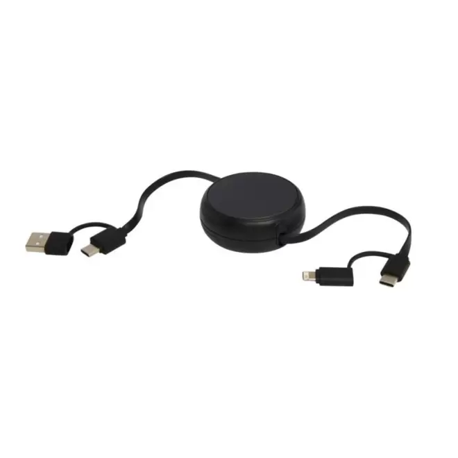 CABLE MULTIFONCTIONS PERSONNALISABLE 'ONTARIO ENROULEUR RCS' - noir