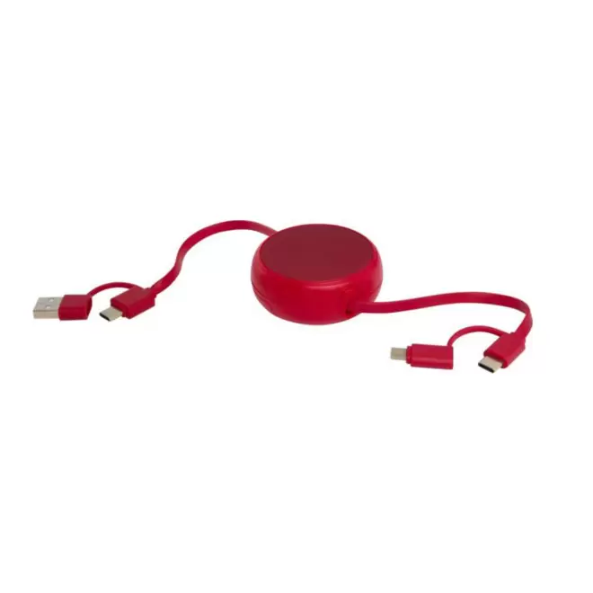 CABLE MULTIFONCTIONS PERSONNALISABLE 'ONTARIO ENROULEUR RCS' - rouge