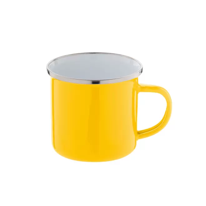 MUG EN MÉTAL ÉMAILLÉ 300ML PERSONNALISABLE 'RANIA COLOR' - jaune