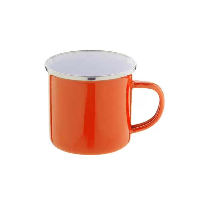 MUG EN MÉTAL ÉMAILLÉ 300ML PERSONNALISABLE 'RANIA COLOR' - orange