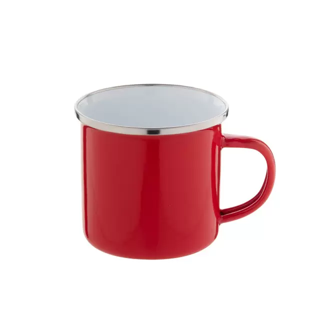 MUG EN MÉTAL ÉMAILLÉ 300ML PERSONNALISABLE 'RANIA COLOR' - rouge