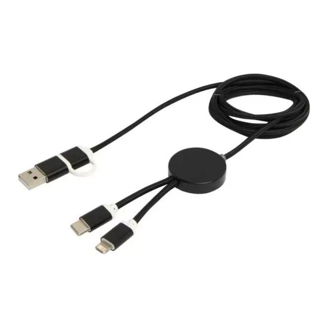 CABLE DE CHARGE PERSONNALISABLE 'ONTARIA LONG ALU' - noir
