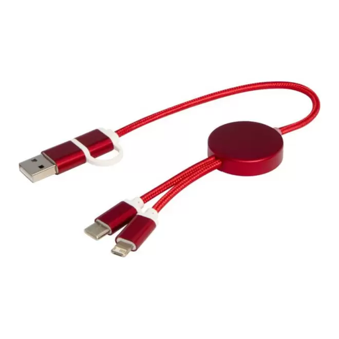 CABLE DE CHARGE PERSONNALISABLE 'ONTARIA COURT ALU RCS' - rouge