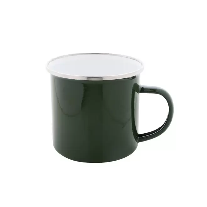 MUG EN MÉTAL ÉMAILLÉ 300ML PERSONNALISABLE 'RANIA COLOR' - vert foncé