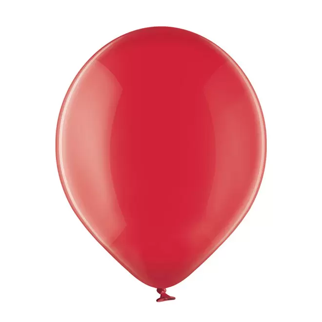 BALLON TRANSPARENT PERSONNALISE ø27 CM 'LUFT QUADRI' - rouge transparent