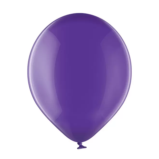 BALLON TRANSPARENT PERSONNALISE ø27 CM 'LUFT QUADRI' - violet transparent