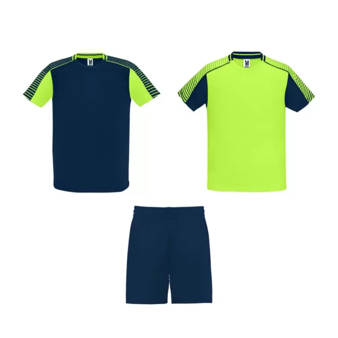 ENSEMBLE DE SPORT ENFANT PERSONNALISABLE 'DESPORTE' - vert fluo/marine
