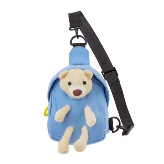 SAC BANDOULIERE OURSON PERSONNALISABLE 'PIPOUCE' - bleu