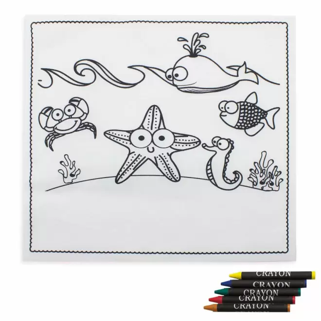 NAPPE A COLORIER PERSONNALISABLE 'TABLY' - blanc