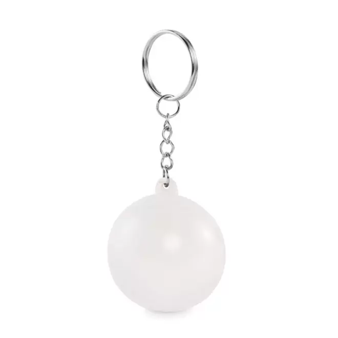 PORTE CLE BALLE ANTISTRESS PERSONNALISABLE 'ZENA KEY' - blanc