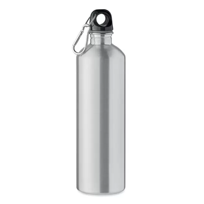 GOURDE EN ACIER RECYCLE 750ML PERSONNALISABLE 'AVEREST' MOUSQUETON ARGENTE - argente mat