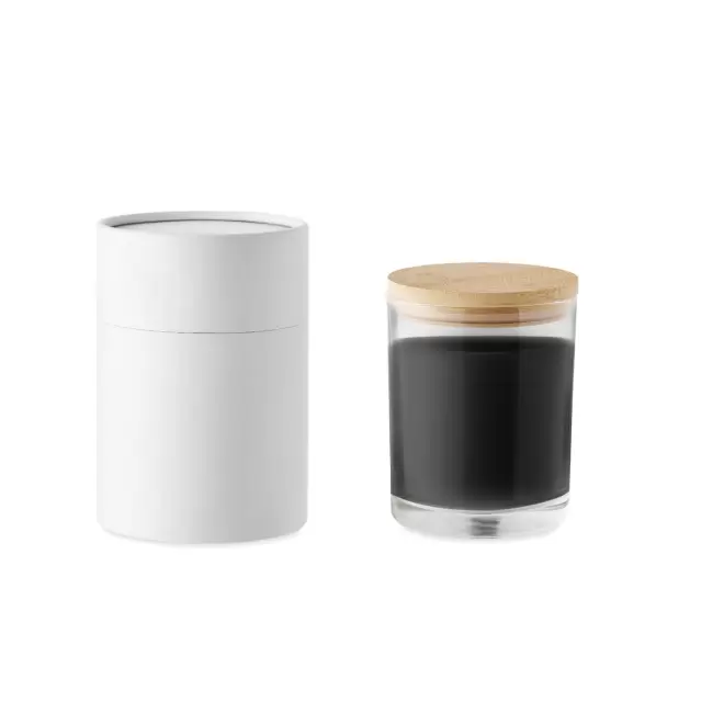 BOUGIE POT VERRE VANILLE PERSONNALISABLE 'BANILA GRAND' - noir