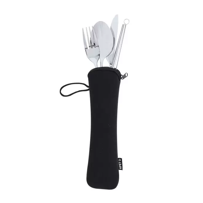 SET DE COUVERTS PERSONNALISABLE 'KIDO RPET' - noir