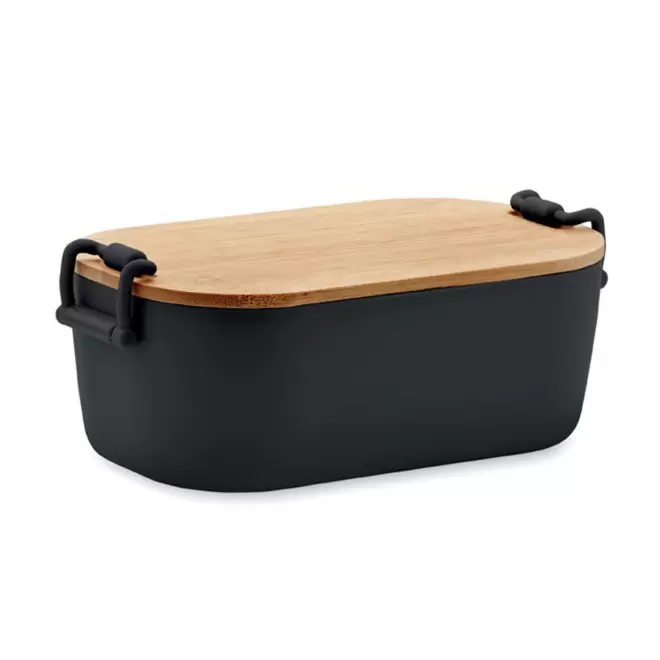 LUNCH BOX COUVERCLE BAMBOU 700ML 'KERLE' - noir