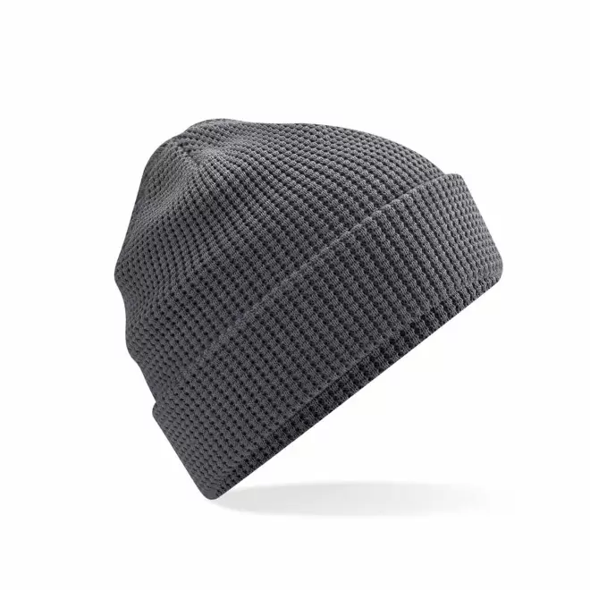 BONNET PERSONNALISE MAILLE NID D'ABEILLE 'WAFFLA' - gris