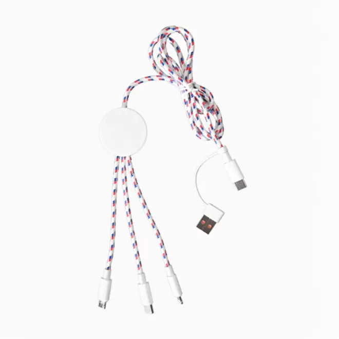CABLE DE CHARGE 5 EN 1 MIF PERSONNALISABLE 'FLEXY' - tricolore
