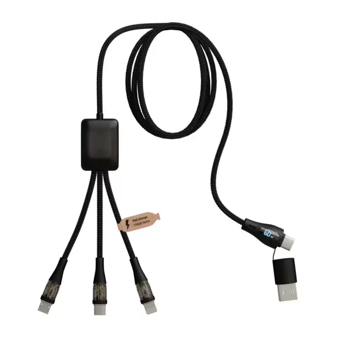 CABLE DE CHARGE LONG PERSONNALISABLE 'MERET FAST CHARGE' - noir
