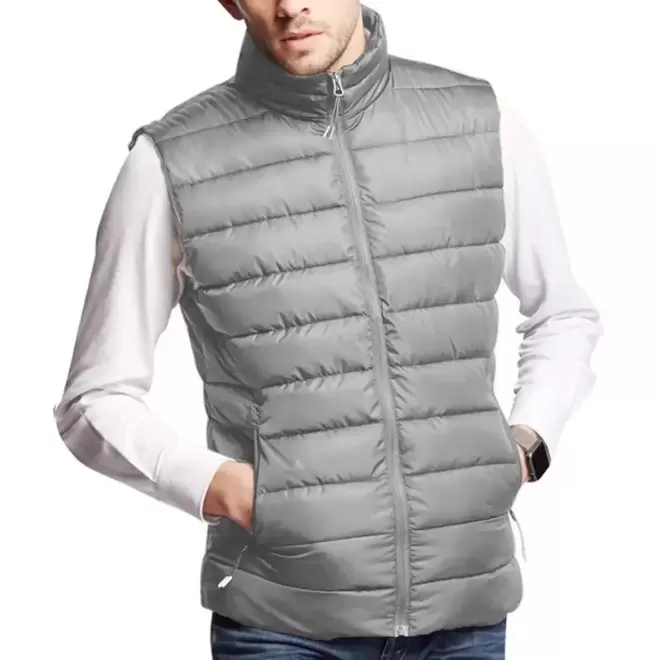 DOUDOUNE PUBLICITAIRE SANS MANCHES HOMME MUSTAGHATA® 'KYLE' - gris clair