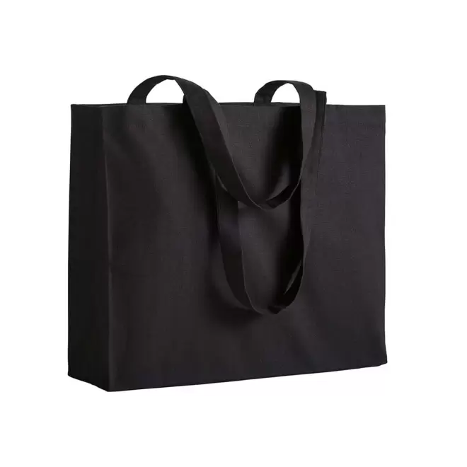 SAC COTON AVEC SOUFFLET PERSONNALISABLE 'MIRAMAR COULEUR' - noir