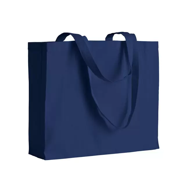 SAC COTON AVEC SOUFFLET PERSONNALISABLE 'MIRAMAR COULEUR' - bleu marine