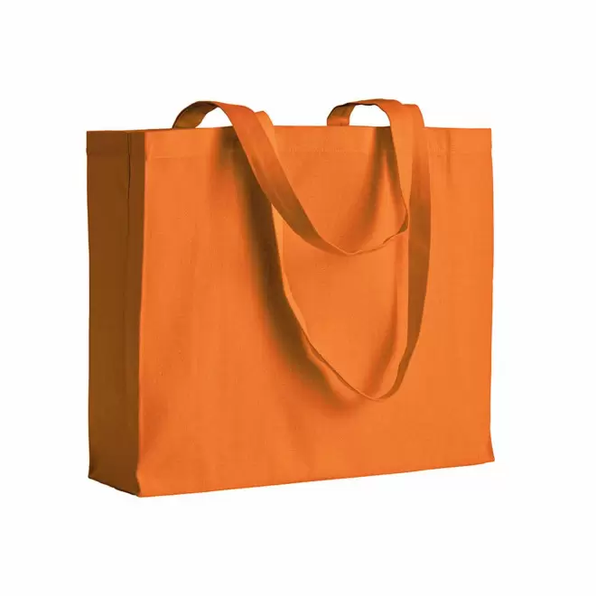 SAC COTON AVEC SOUFFLET PERSONNALISABLE 'MIRAMAR COULEUR' - orange