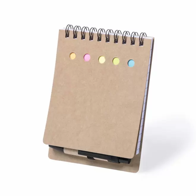 BLOC NOTES PERSONNALISE AVEC MARQUE-PAGES 'SCARLI' - naturel