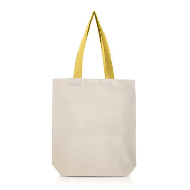 SAC EN TOILE GRANDES ANSES PERSONNALISABLE 'RYTA' - jaune