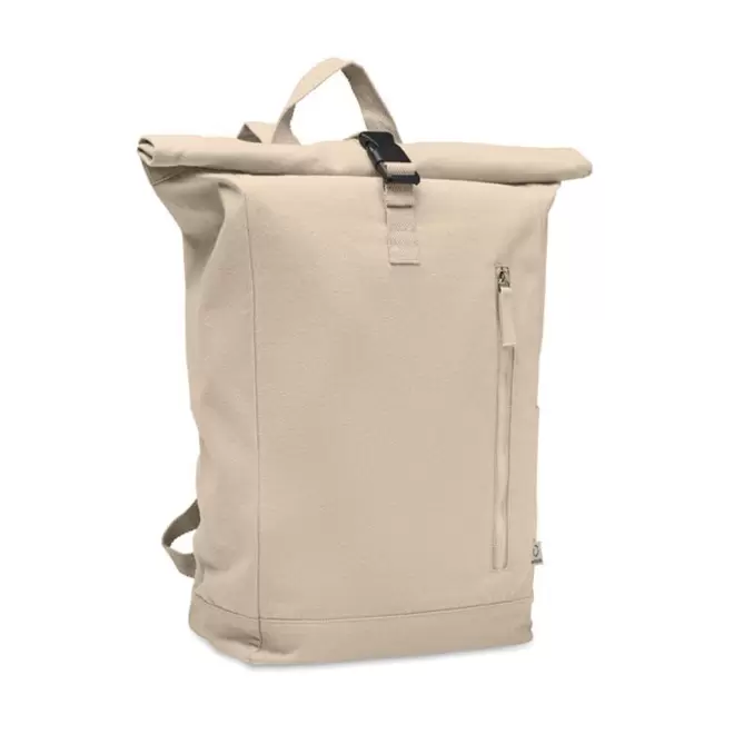 SAC A DOS ROLLTOP PERSONNALISE RECYCLE 'CLAIRE' - beige