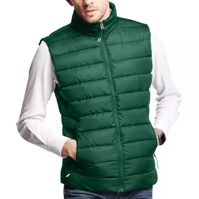 DOUDOUNE PUBLICITAIRE SANS MANCHES HOMME MUSTAGHATA® 'KYLE' - vert bouteille