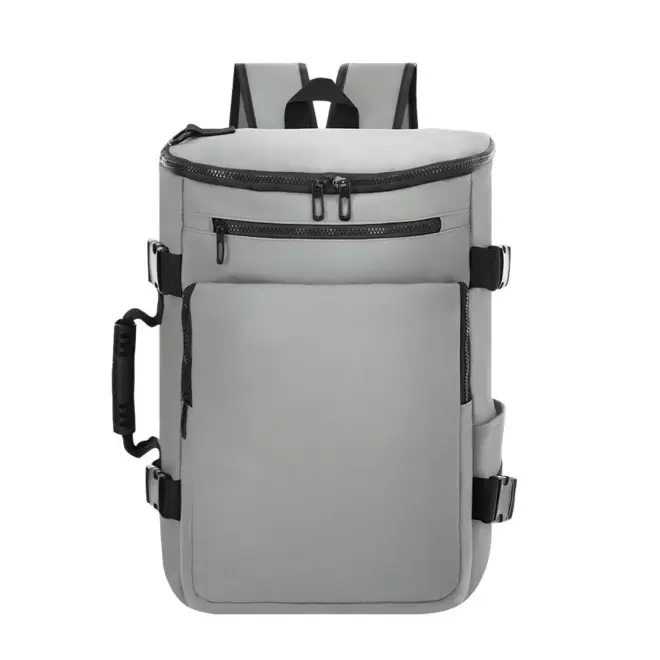 SAC A DOS EN PU PERSONNALISE 'FAF' - gris