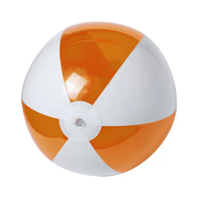 BALLON DE PLAGE PERSONNALISABLE 'PLAYA TRANSPARENT' - orange/blanc