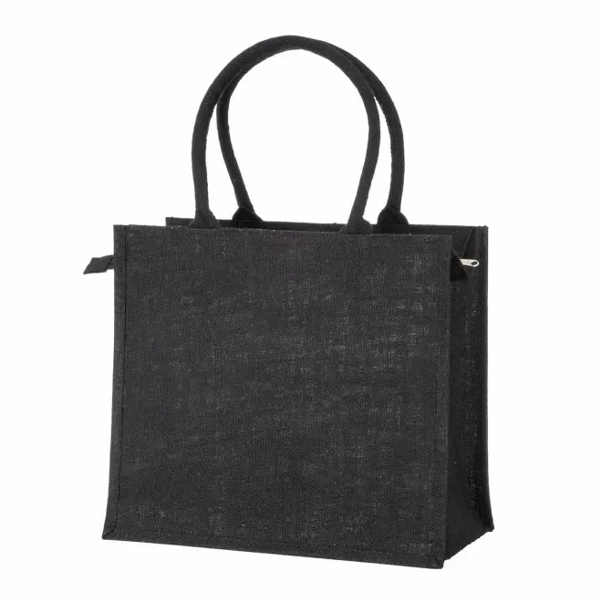 SAC EN JUTE PERSONNALISABLE AVEC FERMETURE 'KAS' - noir